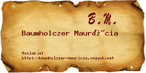 Baumholczer Maurícia névjegykártya